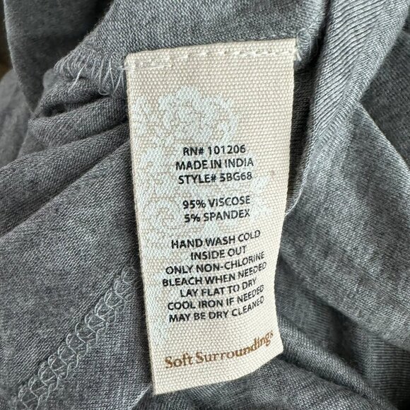 Soft Surroundings Alexandra Jersey Dress 1X Gray Asymmetric NWT DR-1613 - Picture 9 of 9